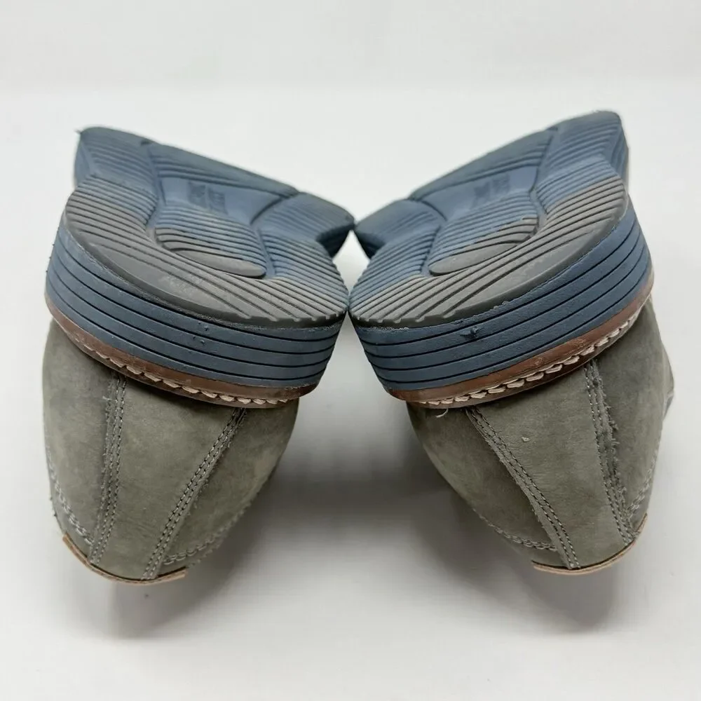 Johnston Murphy Upton Derby Shoes Mens 8.5 M Gray Blue Nubuck Leather Plain Toe
